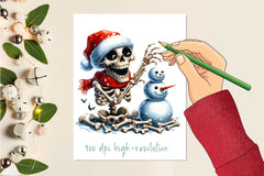 Funny Halloween Skeleton Snowman Clipart Bundle - CraftNest - Digital Crafting and Art