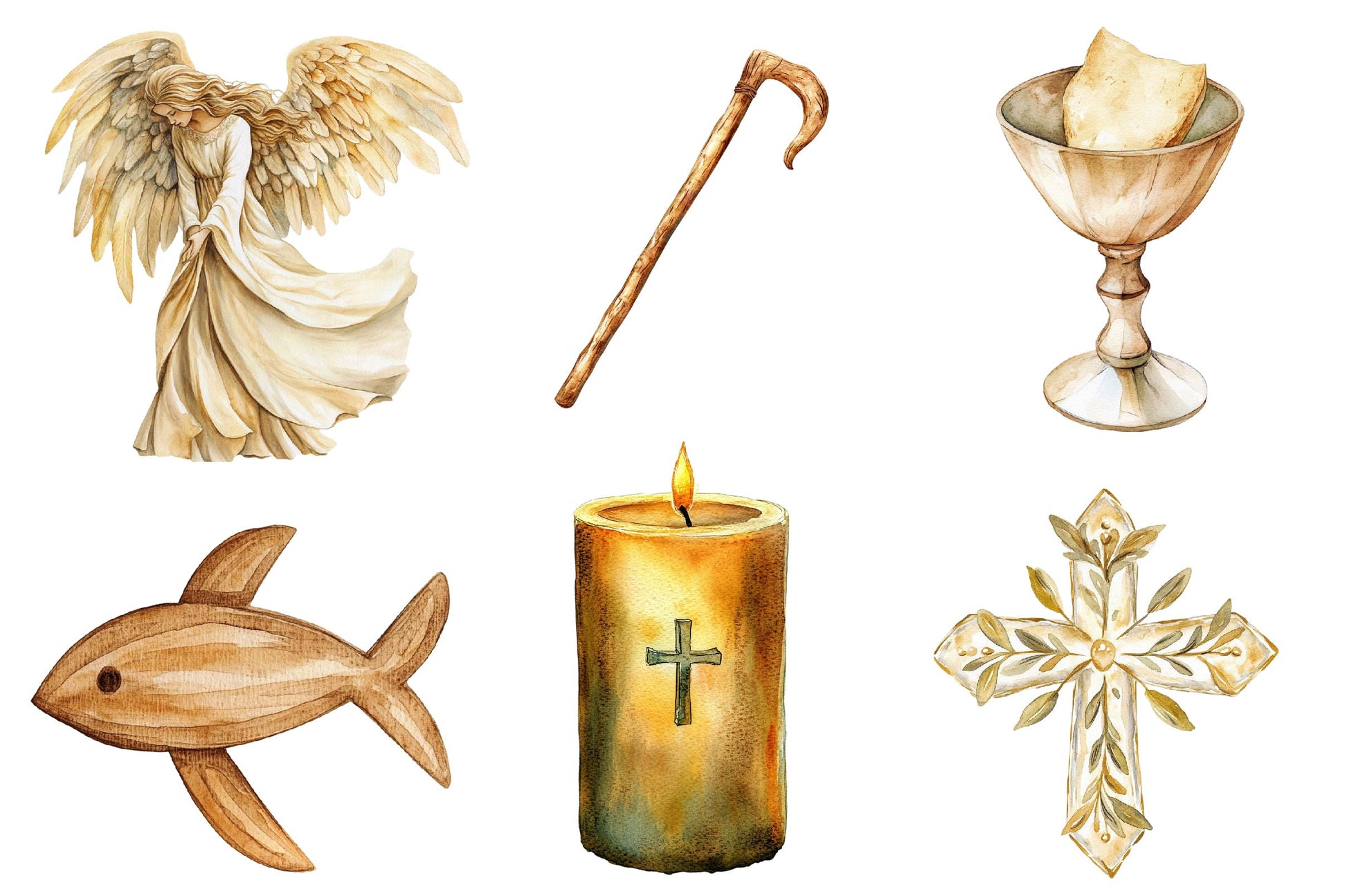 Beige Christian Easter Clipart Bundle - CraftNest - Digital Crafting and Art