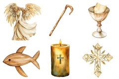 Beige Christian Easter Clipart Bundle - CraftNest - Digital Crafting and Art