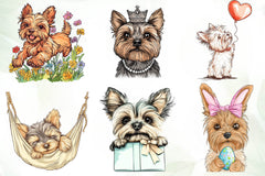 Cute Yorkshire Terrier Clipart Bundle - CraftNest - Digital Crafting and Art