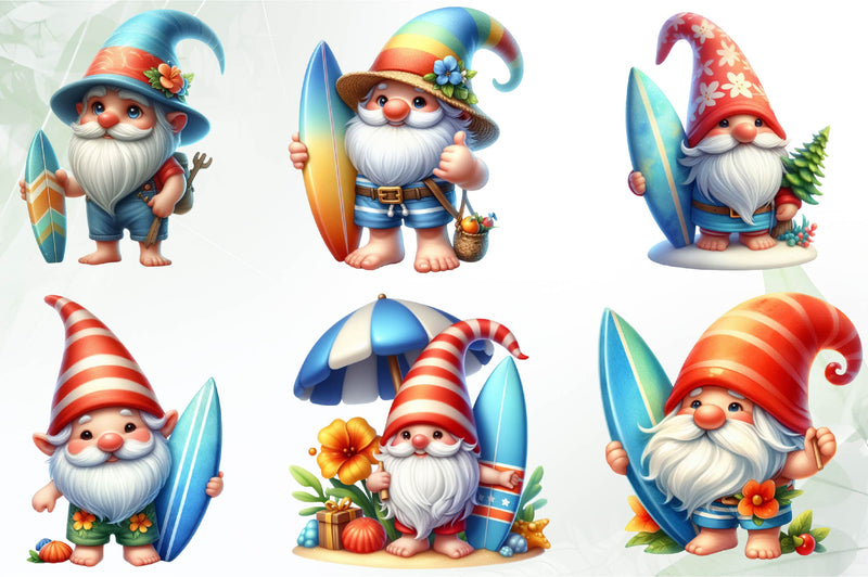 Gnomes In Hawaii Clipart Bundle - CraftNest - Digital Crafting and Art
