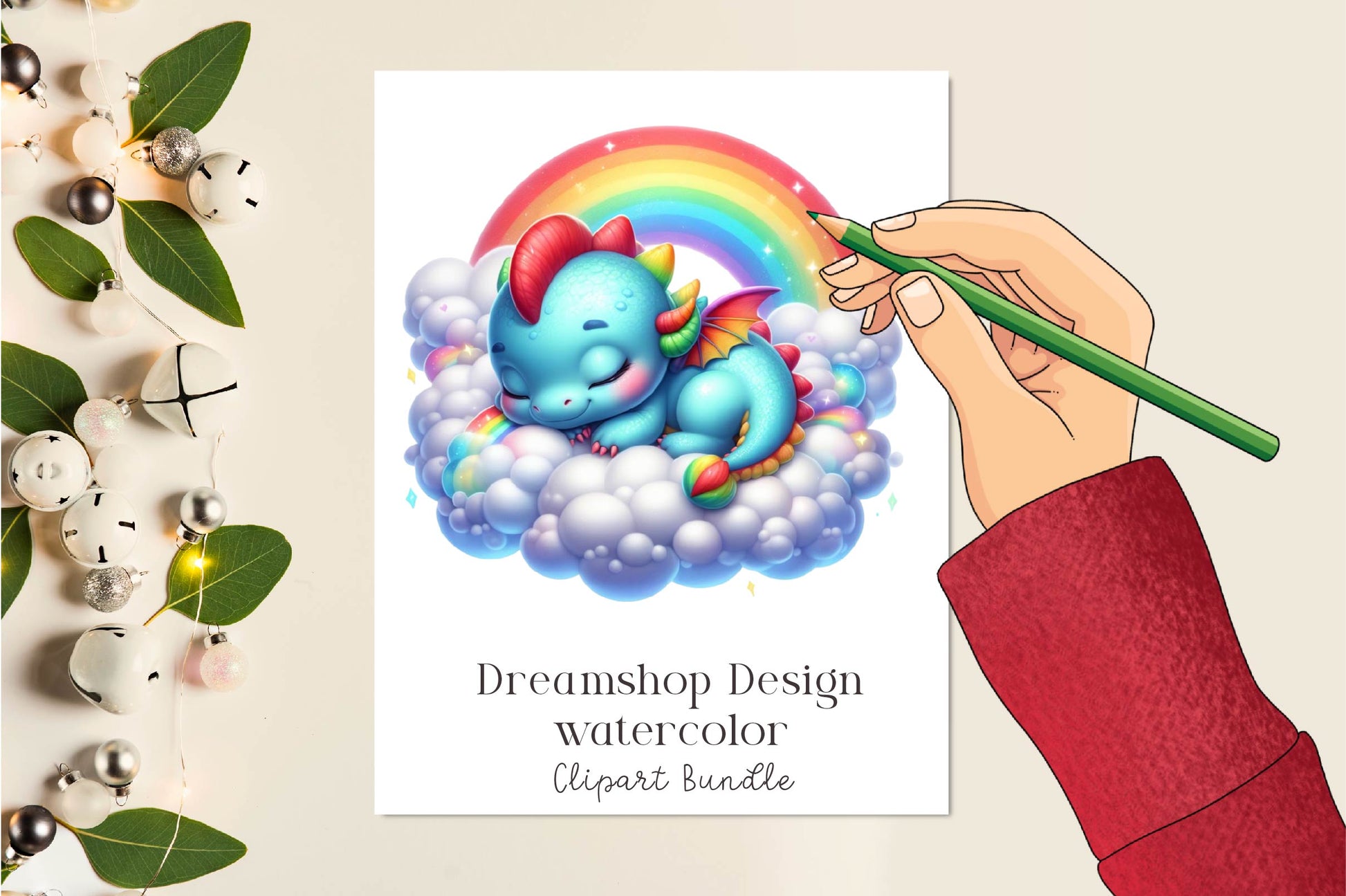 Dragon Sleeping Dragon Clipart Bundle - CraftNest - Digital Crafting and Art