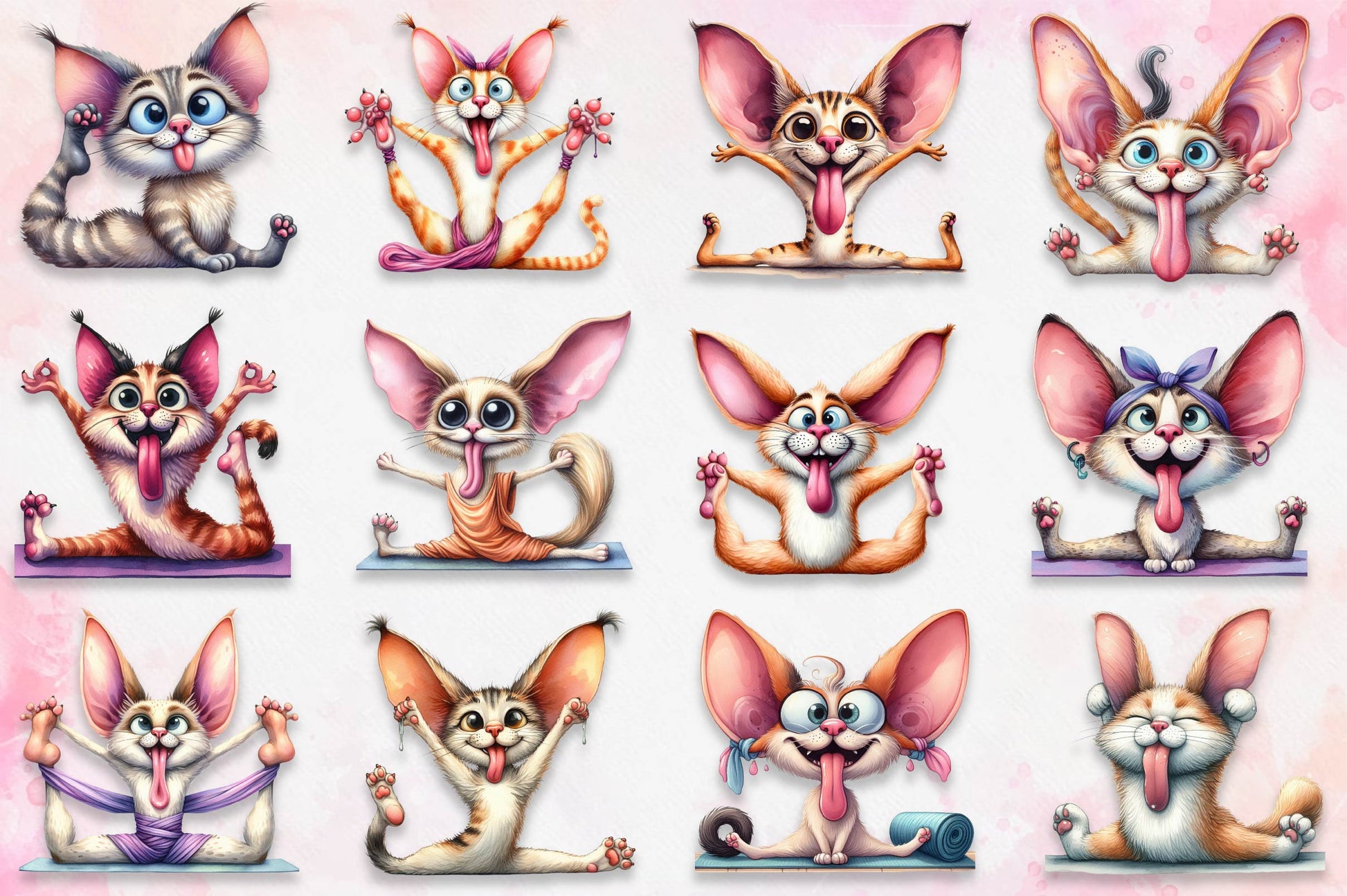 Cute Yoga Cat Clipart Bundle - CraftNest - Digital Crafting and Art