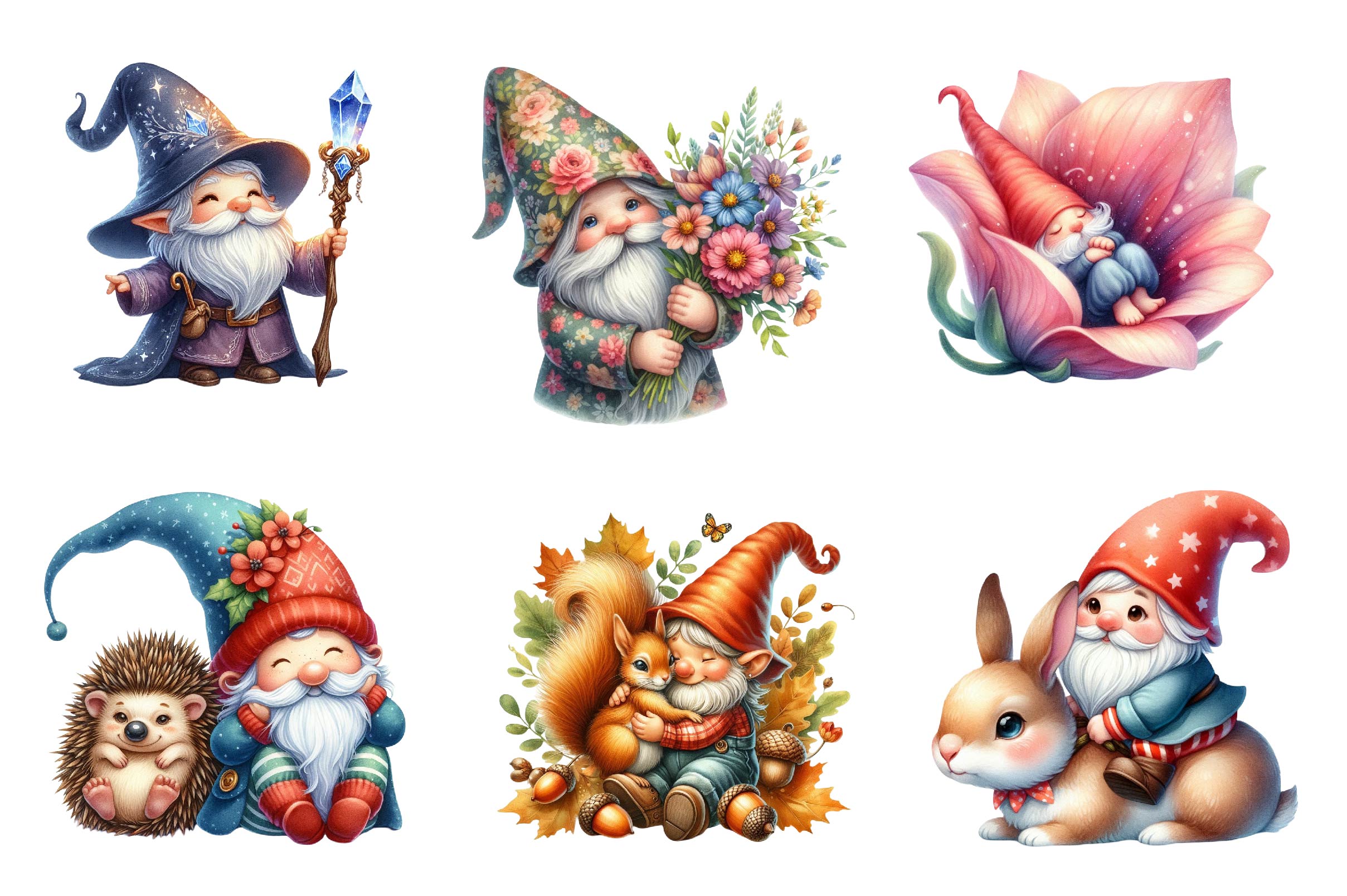 Garden Gnomes Collection Clipart Bundle - CraftNest - Digital Crafting and Art