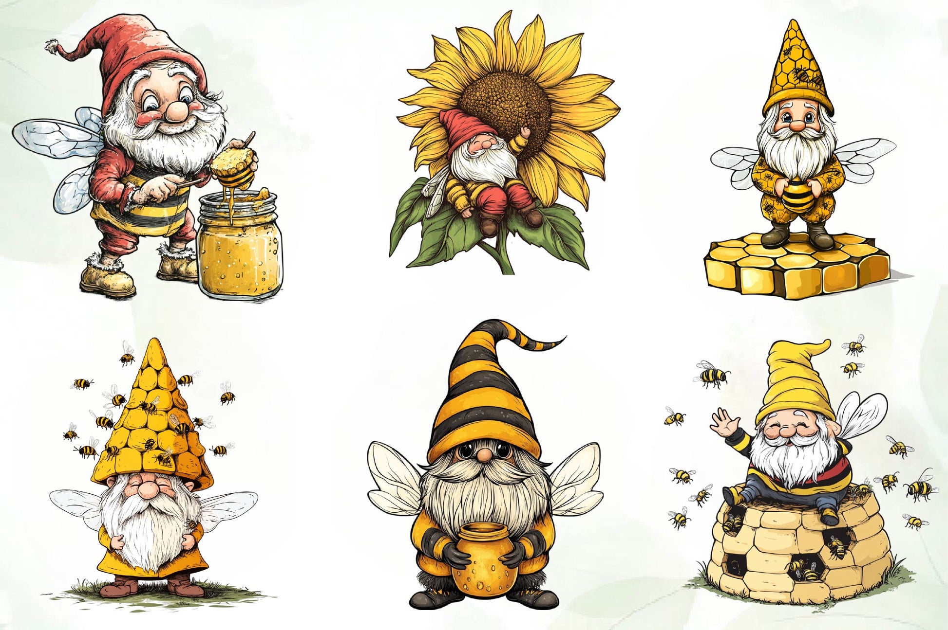 Bee Gnome Clipart Bundle - CraftNest - Digital Crafting and Art