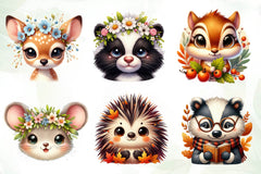 Animals Face Woodland Clipart Bundle - CraftNest - Digital Crafting and Art