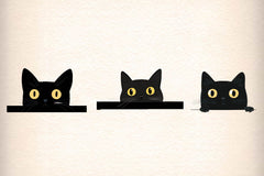 Black Cat Peeking Graphics Clipart Bundle - CraftNest - Digital Crafting and Art