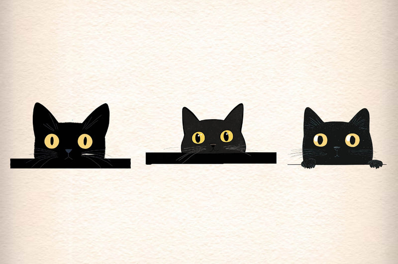 Black Cat Peeking Graphics Clipart Bundle - CraftNest - Digital Crafting and Art