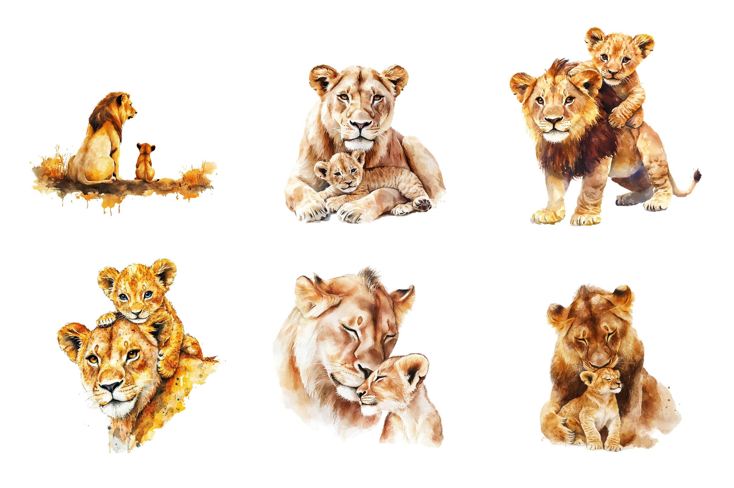 Lioness & Cub Clipart Bundle - CraftNest - Digital Crafting and Art