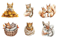 Squirrel & Baby Clipart Bundle - CraftNest - Digital Crafting and Art