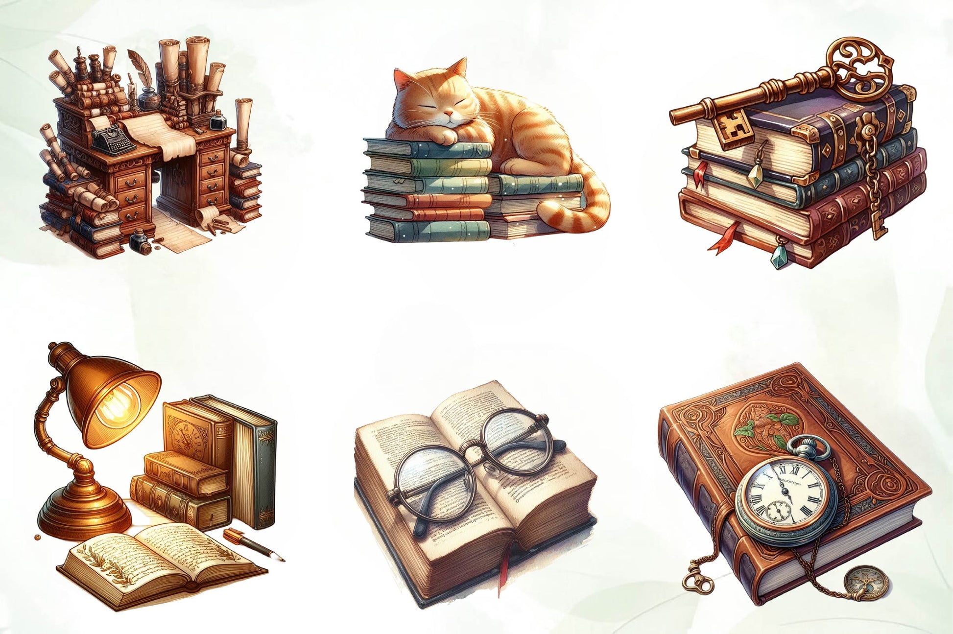 Old Library Clipart Bundle - CraftNest - Digital Crafting and Art