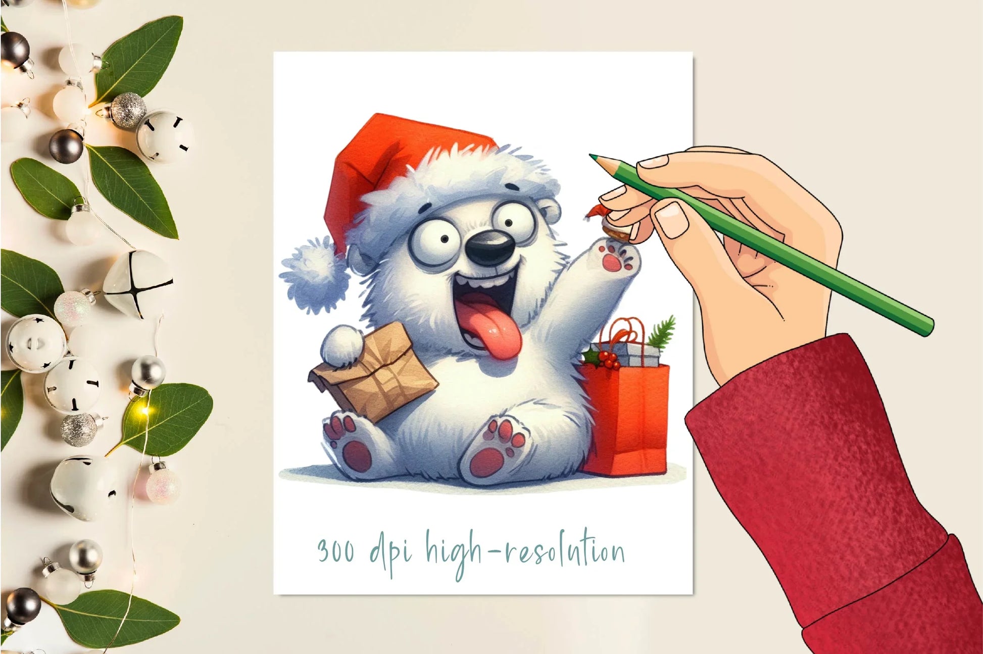 Christmas Polar Bear Clipart Bundle 4 - CraftNest - Digital Crafting and Art