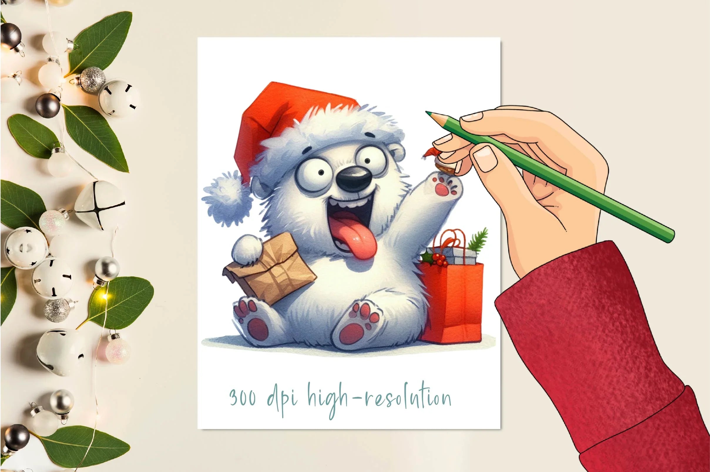 Christmas Polar Bear Clipart Bundle 4 - CraftNest - Digital Crafting and Art