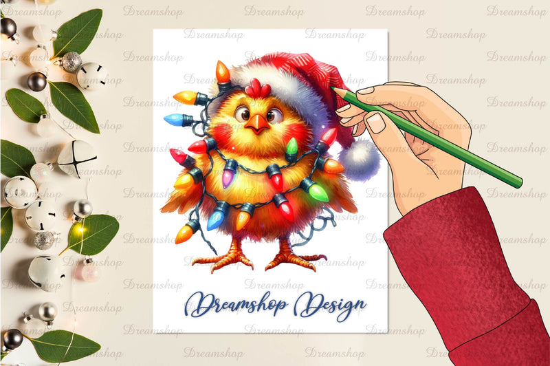 Cute Christmas Funny Chicken Clipart Bundle - CraftNest - Digital Crafting and Art