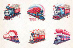 Valentines Day Train Clipart Bundle - CraftNest - Digital Crafting and Art