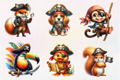 Animals Pirate Clipart Bundle - CraftNest - Digital Crafting and Art