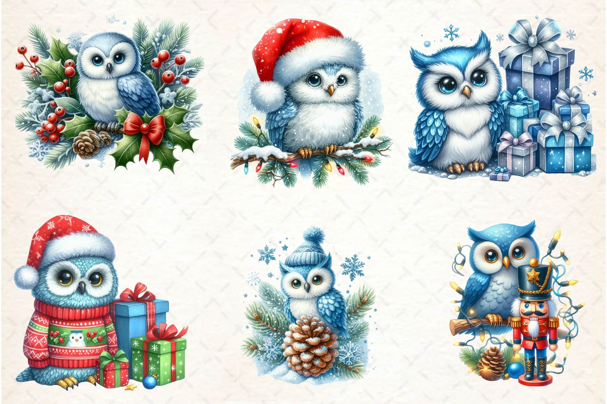 Christmas Owl Clipart Bundle - CraftNest - Digital Crafting and Art