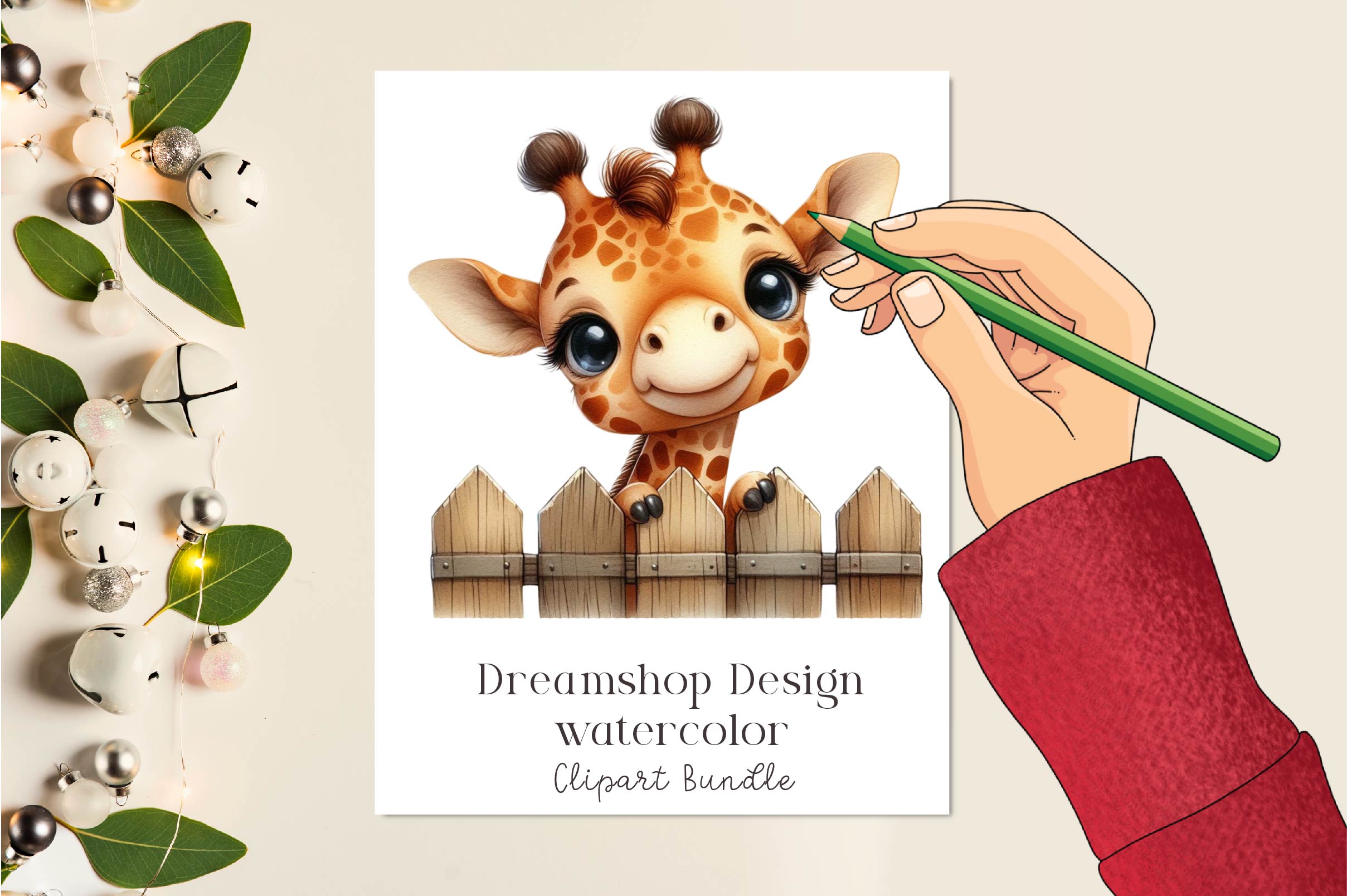 Giraffe Peeking Clipart Bundle - CraftNest - Digital Crafting and Art