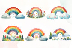 Set Of Rainbow Clipart Bundle - CraftNest - Digital Crafting and Art
