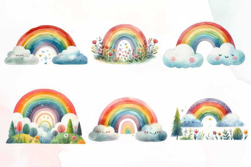 Set Of Rainbow Clipart Bundle - CraftNest - Digital Crafting and Art