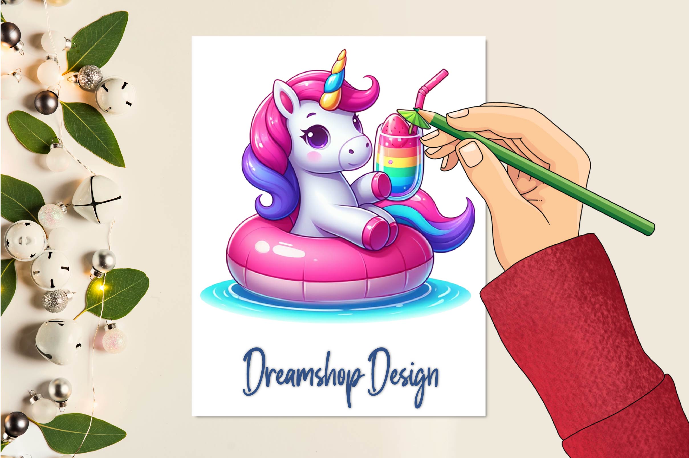 Cute Unicorn Summer Clipart Bundle - CraftNest - Digital Crafting and Art
