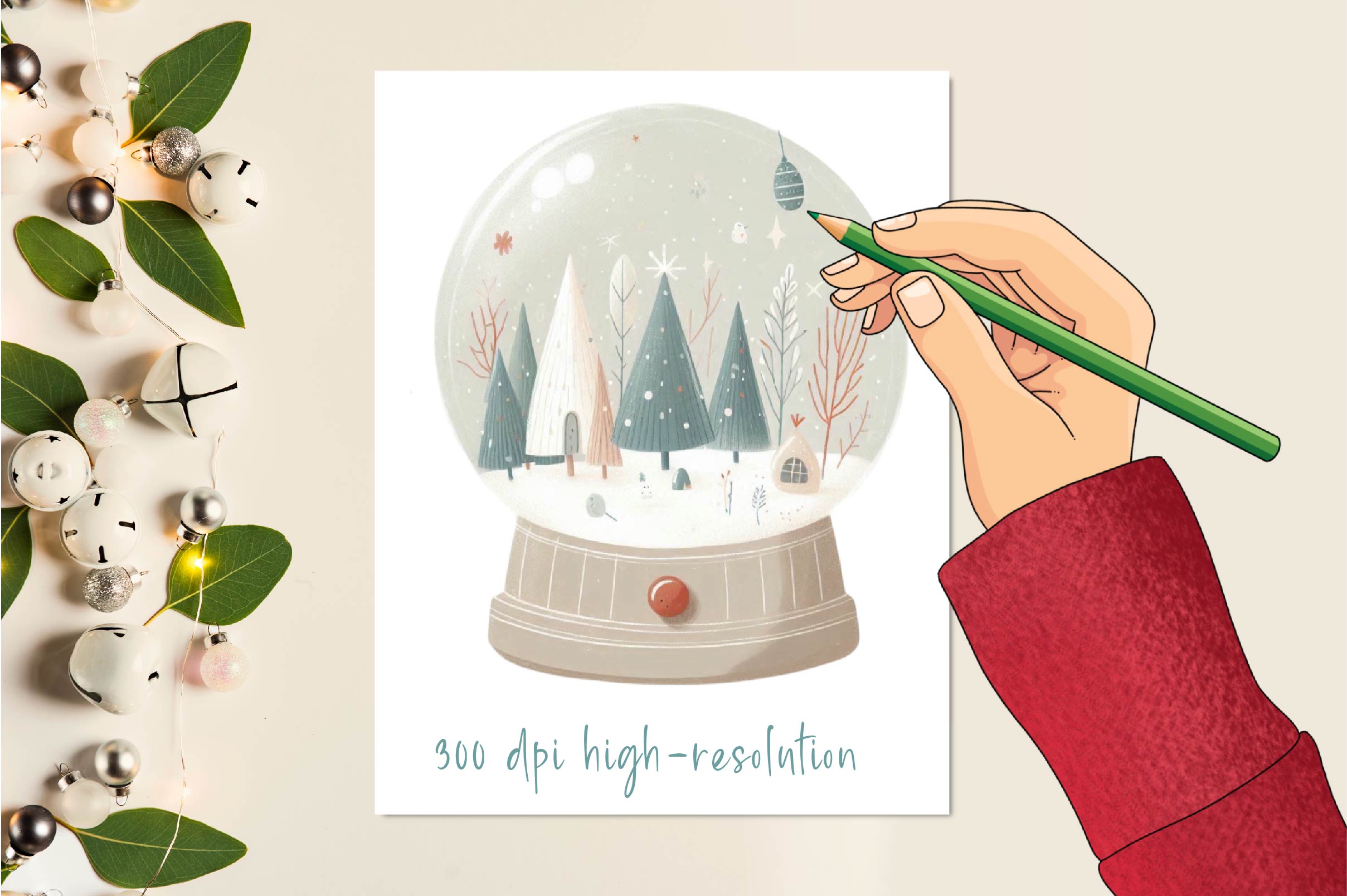 Christmas Snow Globe Clipart Bundle - CraftNest - Digital Crafting and Art