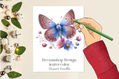 Retro Flower Butterfly Clipart Bundle - CraftNest - Digital Crafting and Art