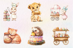 Sweets Cute Bakery Animals Clipart Bundle - CraftNest - Digital Crafting and Art