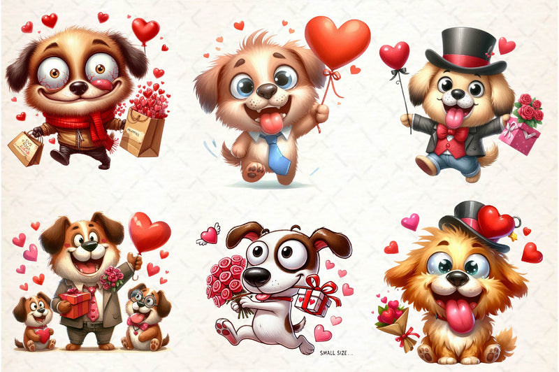 Funny Valentine Dog Clipart Bundle - CraftNest - Digital Crafting and Art