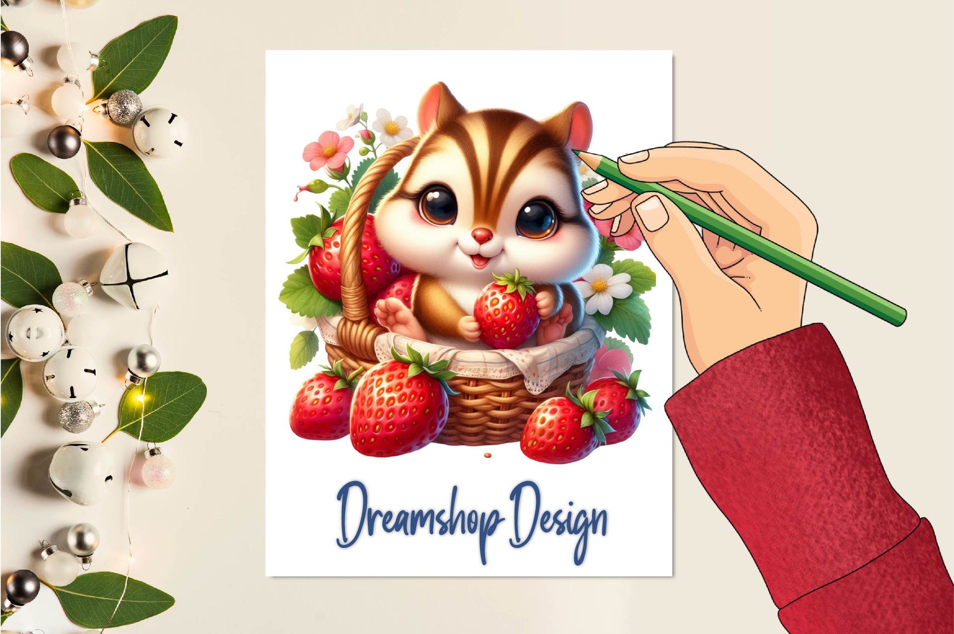 Cute Chipmunks Strawberry Clipart Bundle - CraftNest - Digital Crafting and Art