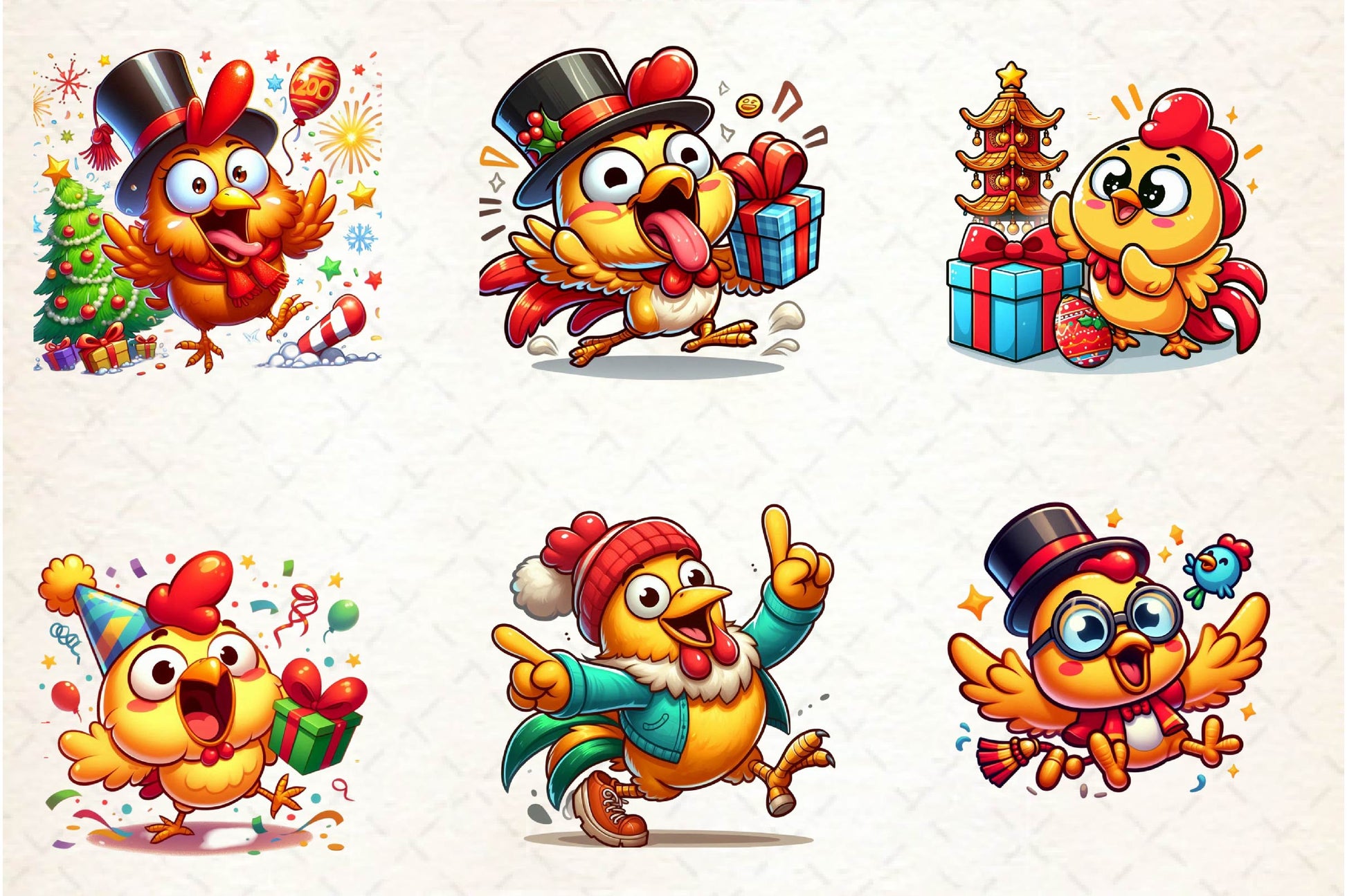 Christmas Funny Chicken Clipart Bundle 1 - CraftNest - Digital Crafting and Art