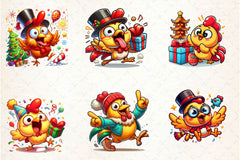 Christmas Funny Chicken Clipart Bundle 1 - CraftNest - Digital Crafting and Art