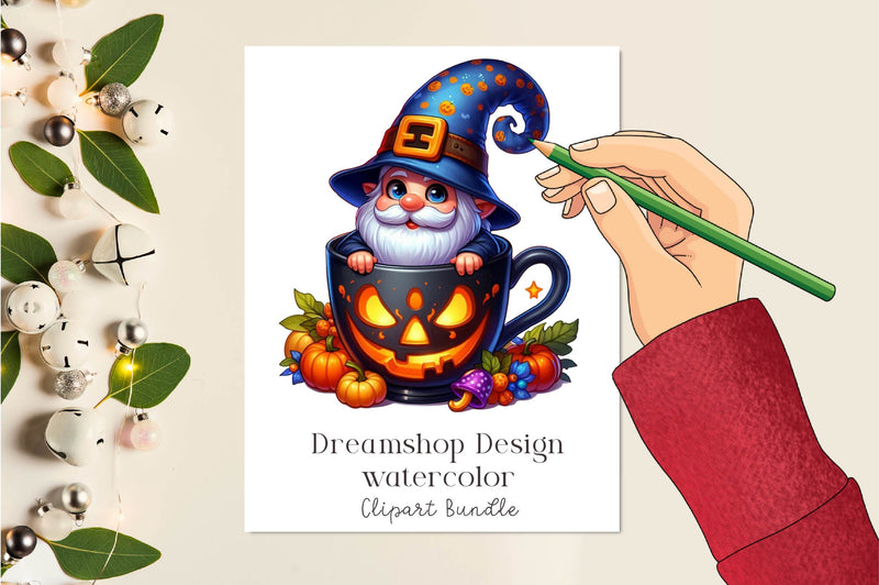 Halloween Cocoa Gnome Clipart Bundle - CraftNest - Digital Crafting and Art