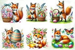 Easter Fox Clipart Bundle - CraftNest - Digital Crafting and Art