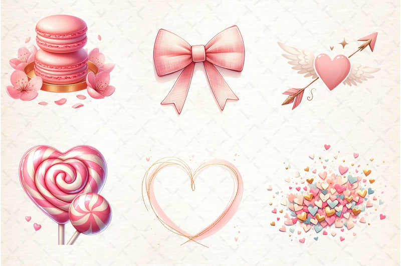 Neutral Pink Valentines Day Clipart Bundle - CraftNest - Digital Crafting and Art