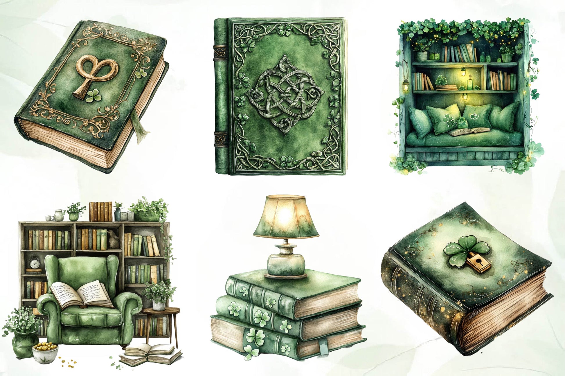 St Patricks Day Reading Clipart Bundle - CraftNest - Digital Crafting and Art