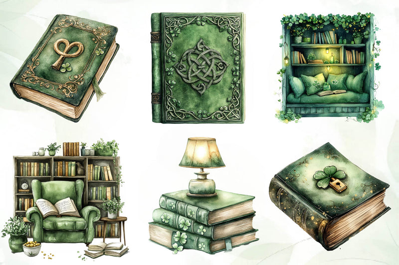 St Patricks Day Reading Clipart Bundle - CraftNest - Digital Crafting and Art