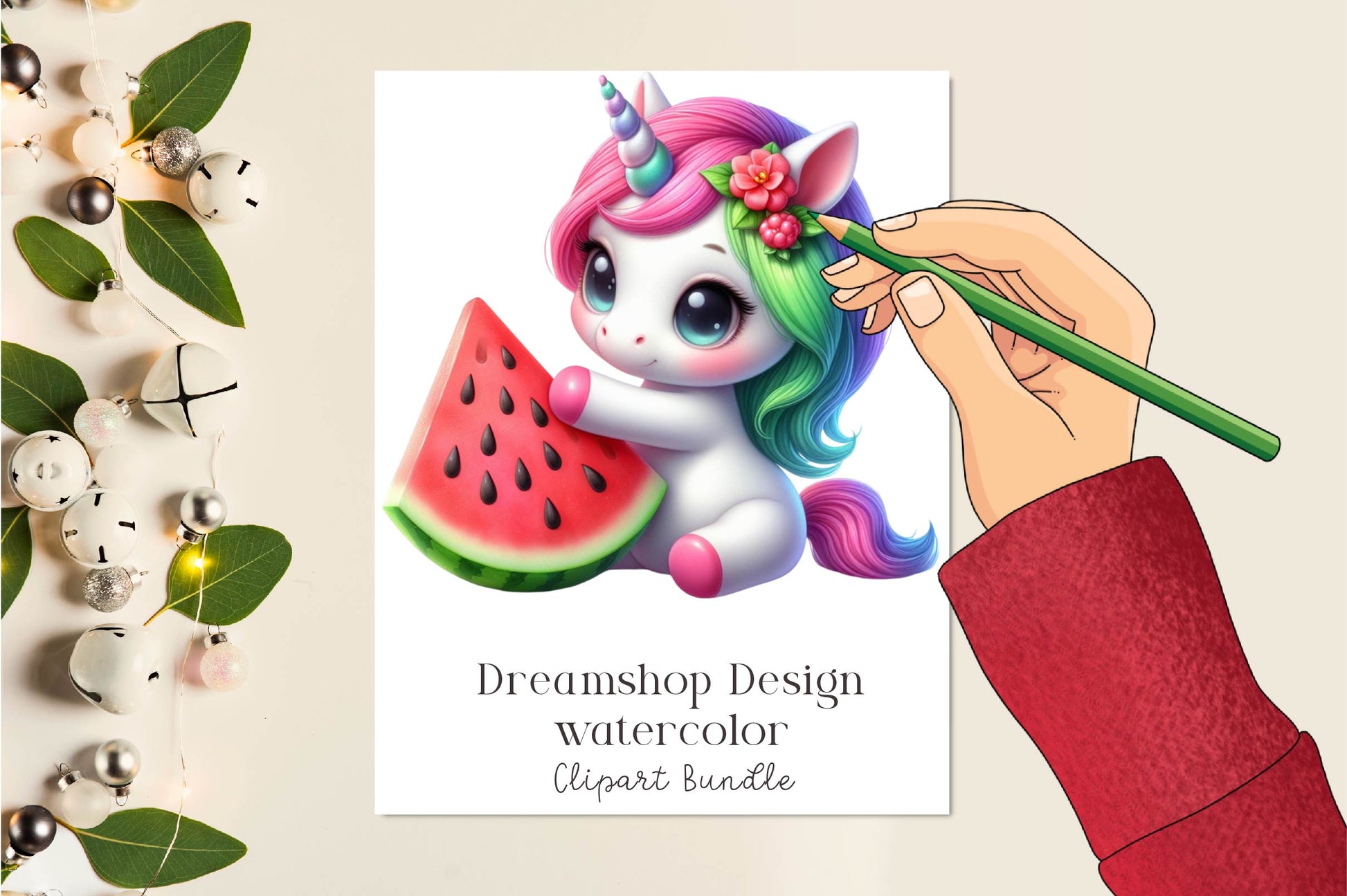 Cute Summer Unicorns Clipart Bundle 1 - CraftNest - Digital Crafting and Art