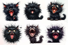 Funny Black Cats Clipart Bundle - CraftNest - Digital Crafting and Art
