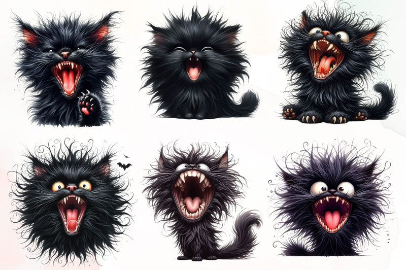 Funny Black Cats Clipart Bundle - CraftNest - Digital Crafting and Art