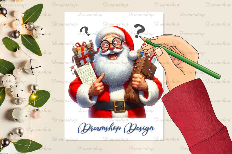 Funny Christmas Santa Clipart Bundle 3 - CraftNest - Digital Crafting and Art