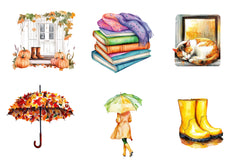 Autumn Rainy Day Clipart Bundle - CraftNest - Digital Crafting and Art