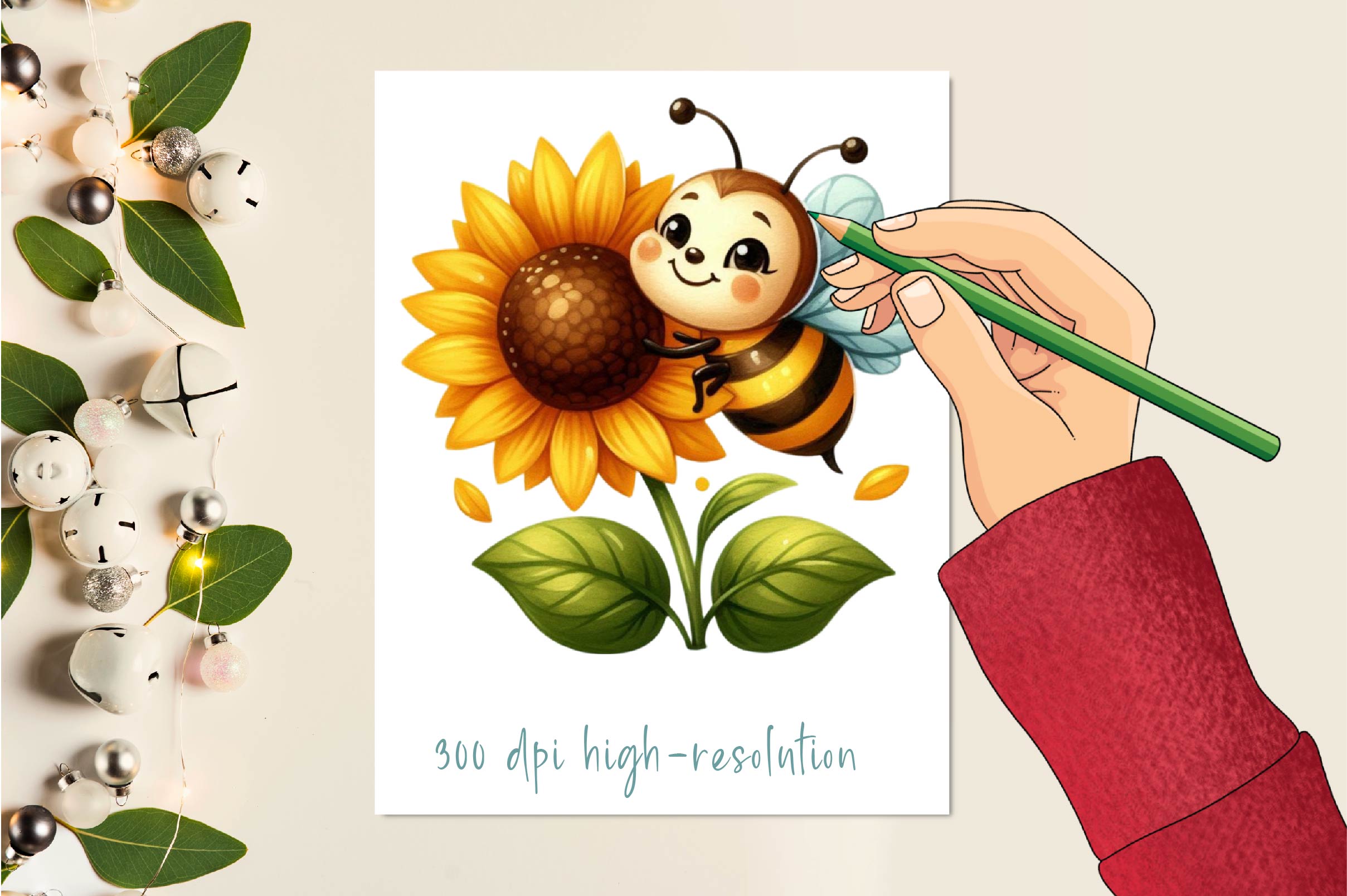 Bee Buzzing Sunflower Clipart Bundle - CraftNest - Digital Crafting and Art