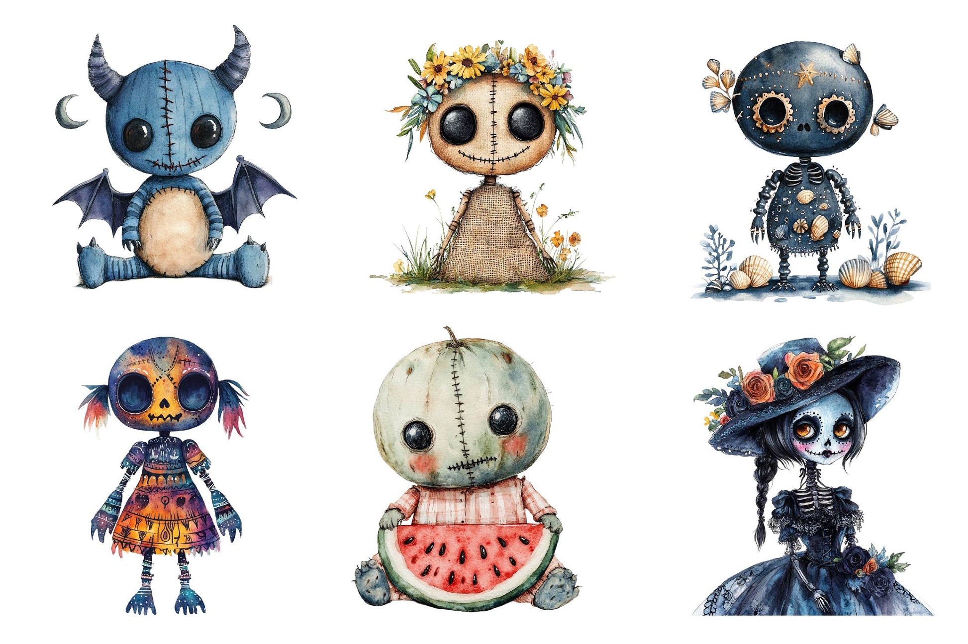 Summer Gothic Voodoo Doll Clipart Bundle - CraftNest - Digital Crafting and Art