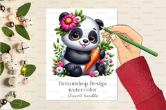 Flower Panda Clipart Bundle - CraftNest - Digital Crafting and Art