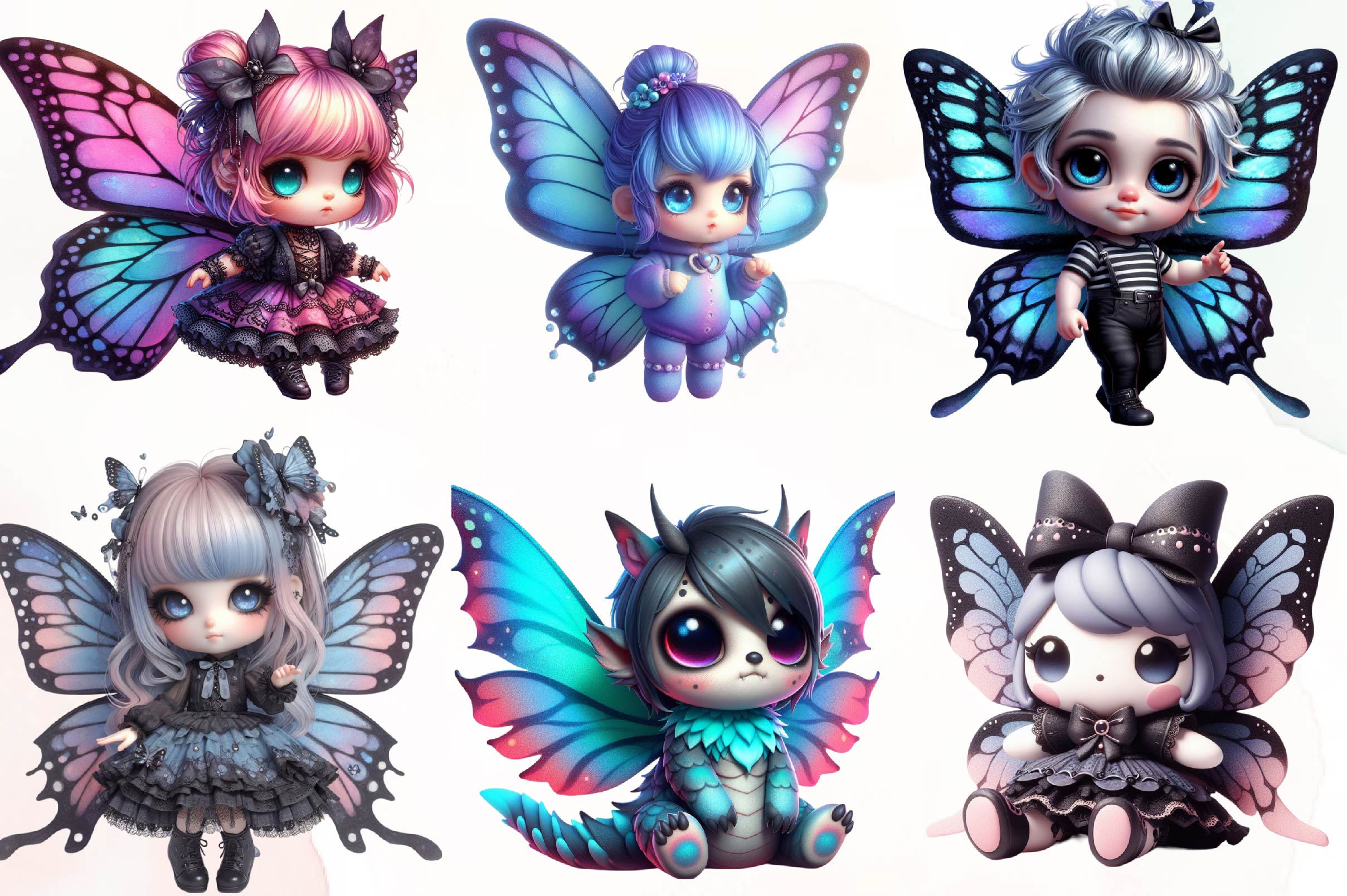 Cute Gothic Butterfly Clipart Bundle - CraftNest - Digital Crafting and Art