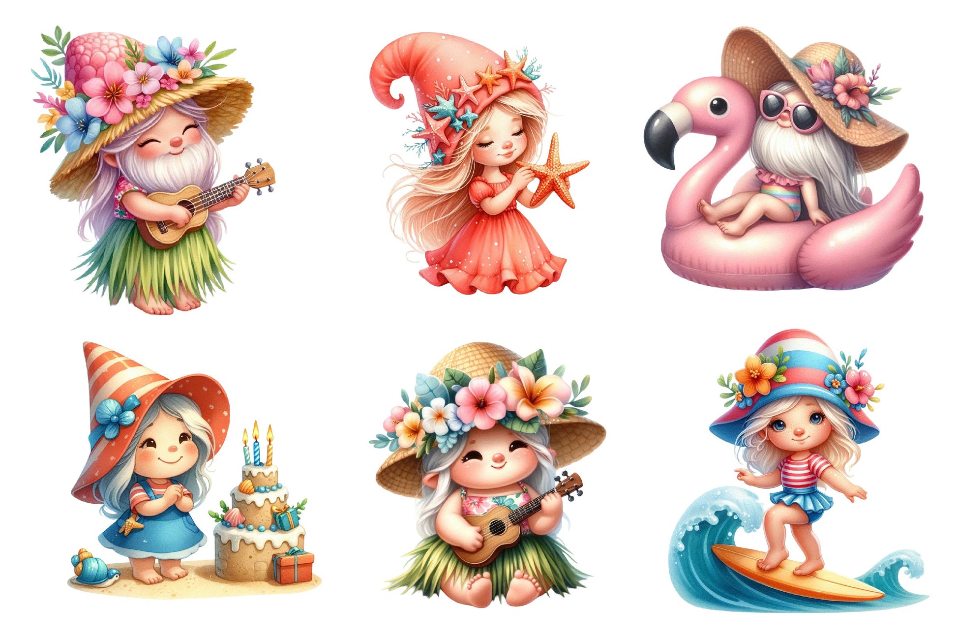 Beach Girl Gnomes Clipart Bundle 2 - CraftNest - Digital Crafting and Art