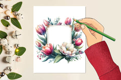 Floral Frame Clipart Bundle - CraftNest - Digital Crafting and Art