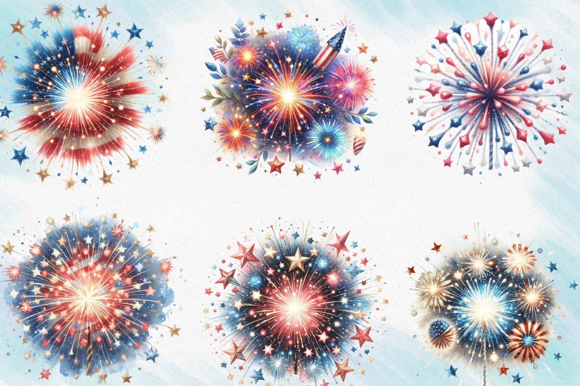 4th Of July Fireworks Clipart Bundle - CraftNest - Digital Crafting and Art