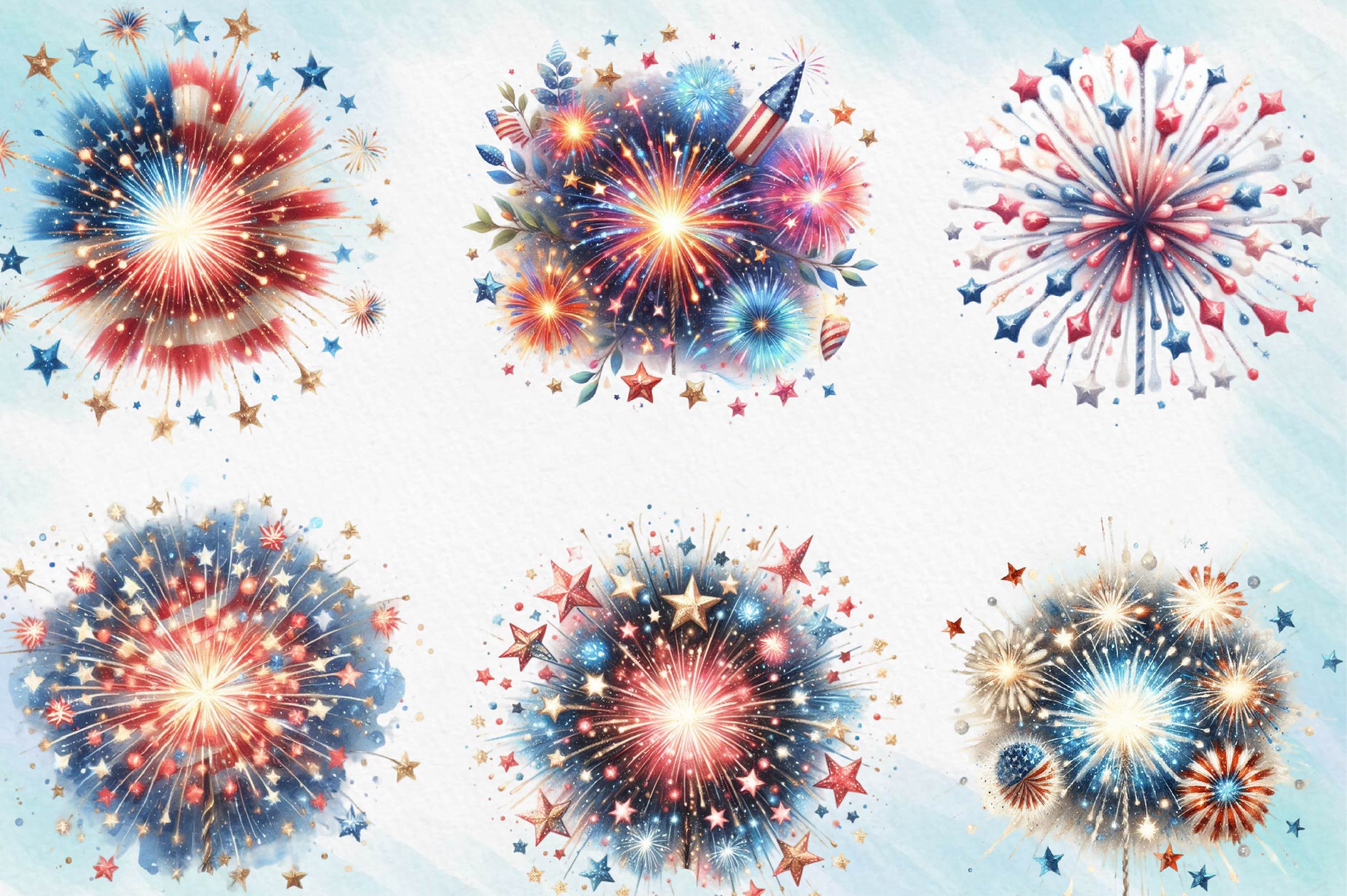 4th Of July Fireworks Clipart Bundle - CraftNest - Digital Crafting and Art